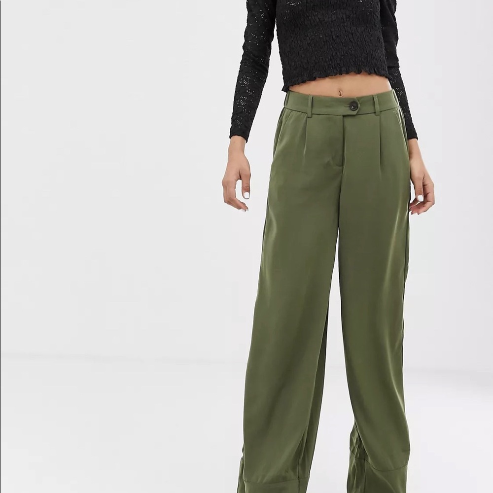 ASOS Vero Moda Wideleg Pants in Green